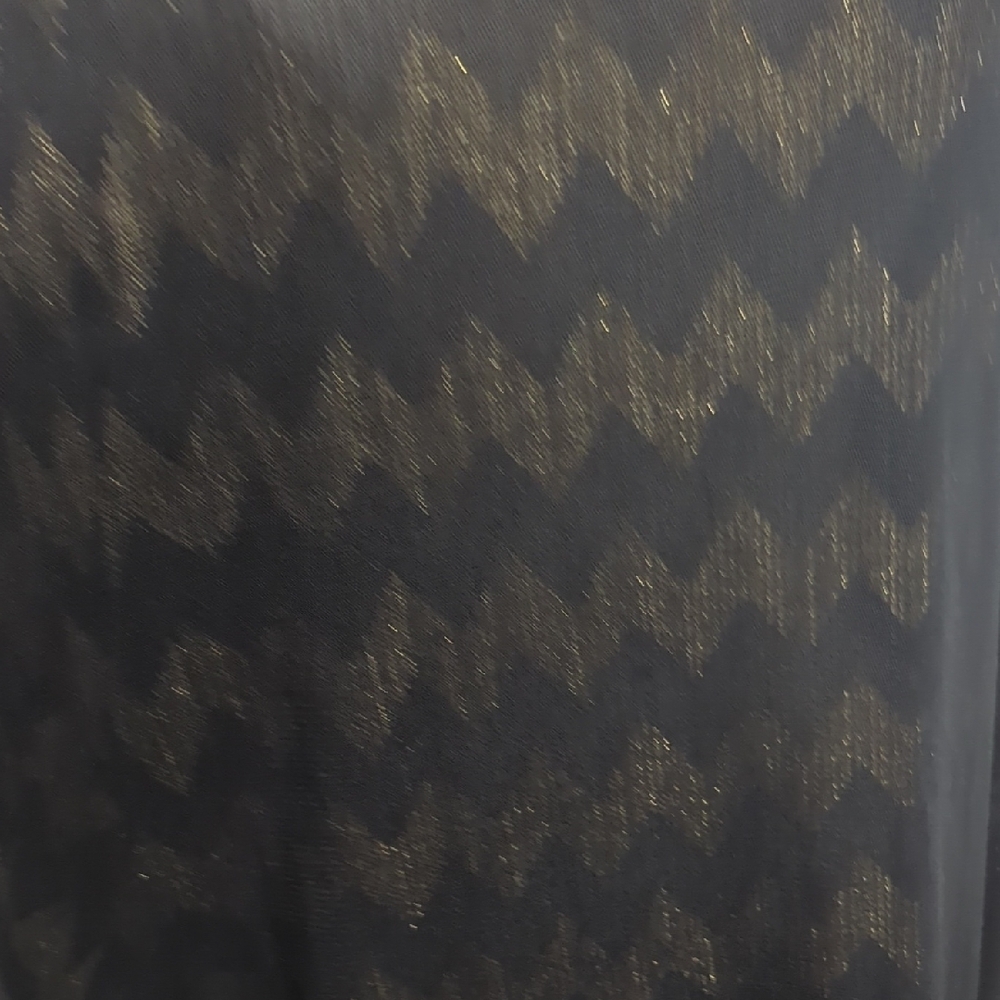 Black and Gold Sheer Tunic Top Size 2x - Picture 4 of 7